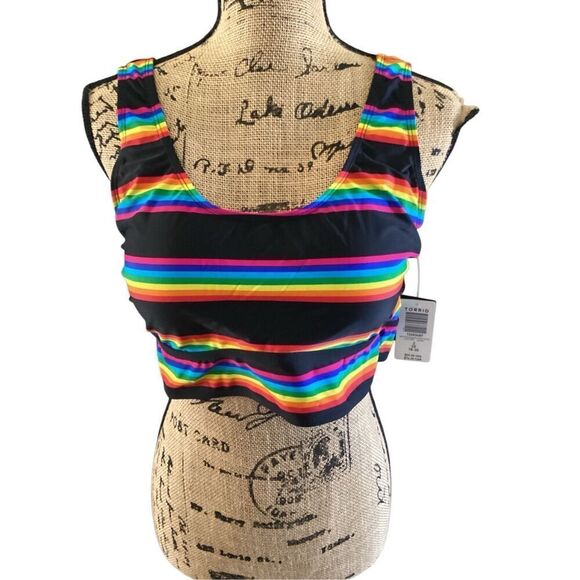 torrid Other - Torrid Bikini Top Rainbow Stripe Scoop